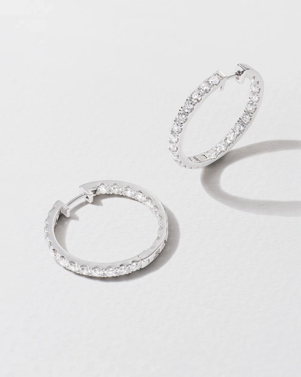 Large Mega Diamond Hoop Earrings - Image 3