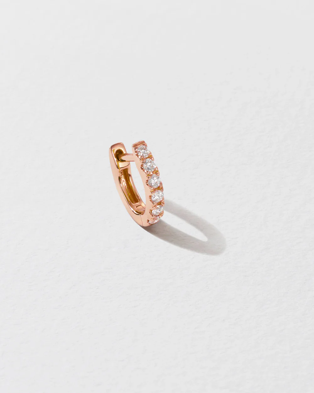 Mini Diamond Chubby Huggie Earring - Image 5